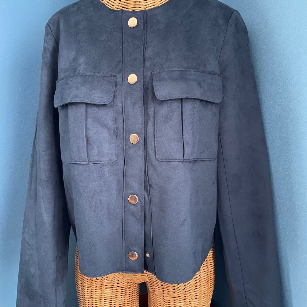 VInce Camuto Faux Suede Cropped Jacket - Size Medium